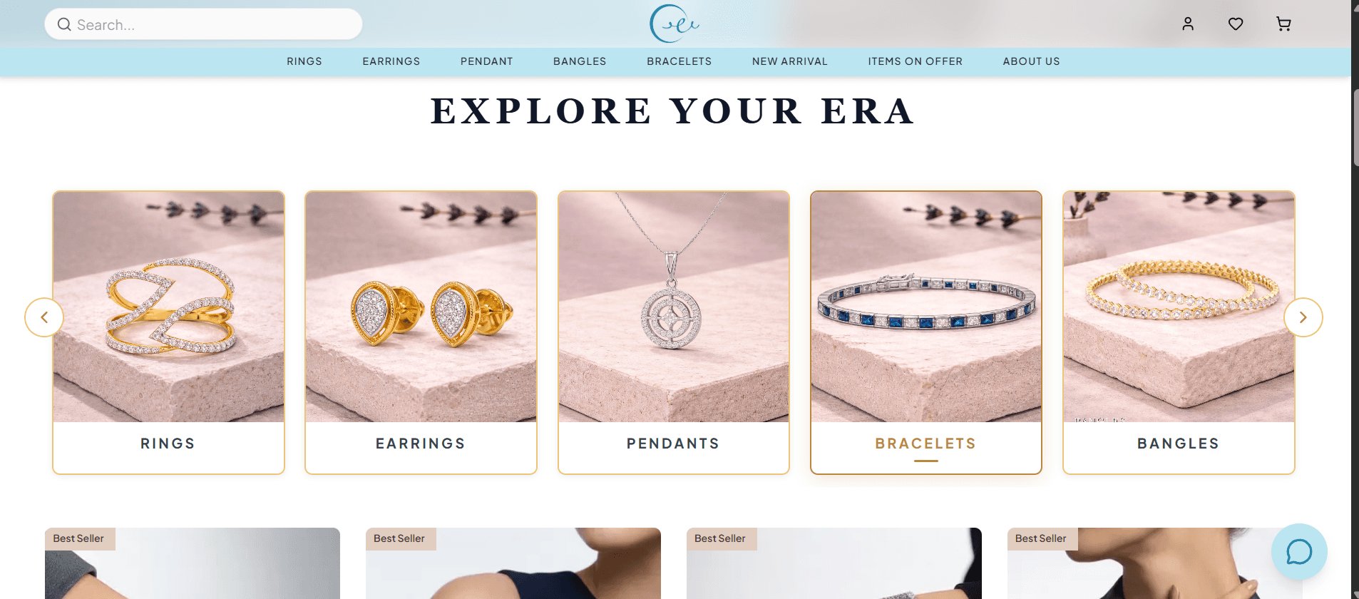 Eraya Jewel online jewellery store home page